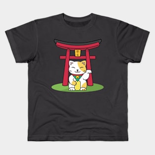 Maneki neko and Torii Kids T-Shirt